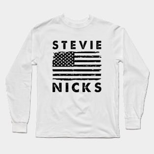 Retro American Flag Nicks Music Gift Long Sleeve T-Shirt